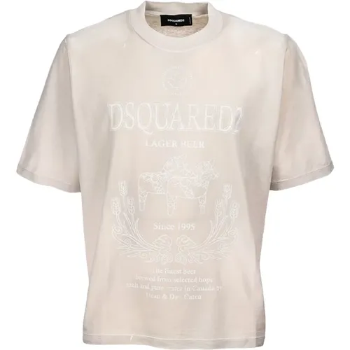 Beige Oversized T-Shirt Dsquared2 - Dsquared2 - Modalova