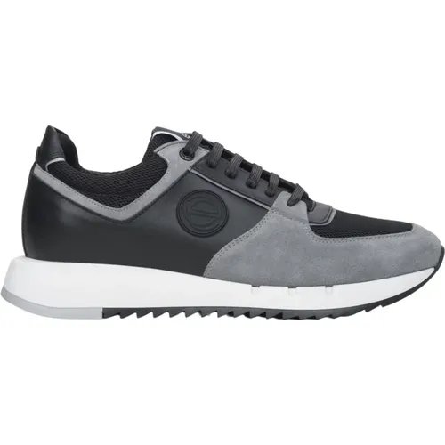 Herren Schwarz & Grau Velours Sneakers mit Elastischer Sohle Er00114552 , Herren, Größe: 41 EU - Estro - Modalova