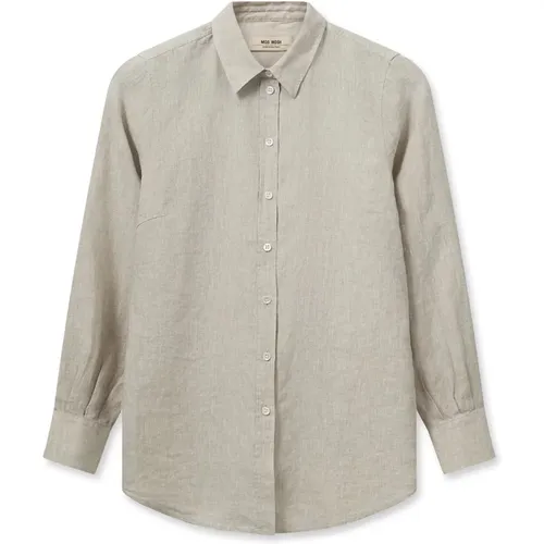 Classic and Simple Linen Shirt , female, Sizes: S, XS - MOS MOSH - Modalova