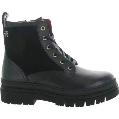 Nautische Leder Schnürstiefel , Damen, Größe: 40 EU - Tommy Hilfiger - Modalova