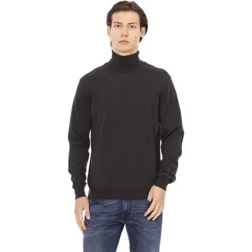 Turtlenecks, male, , Size: L Trendy Knitwear - Monogram Detail - Baldinini - Modalova