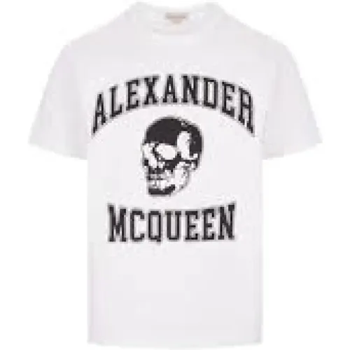 Lässiges T-Shirt mit kurzen Ärmeln , Herren, Größe: S - alexander mcqueen - Modalova