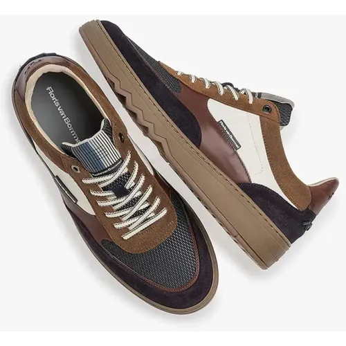 Cognac Sneaker mit Zigzag-Muster , Herren, Größe: 44 1/2 EU - Van Bommel - Modalova