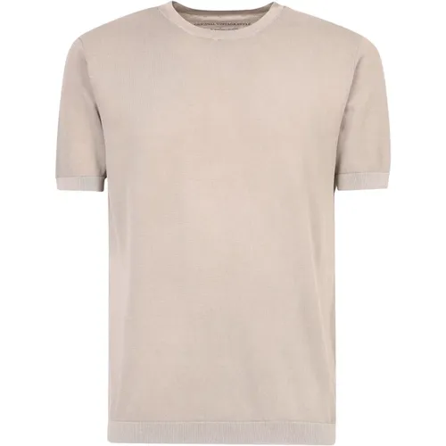 Taupe Cotton T-Shirt , male, Sizes: S, M, L - Original Vintage - Modalova