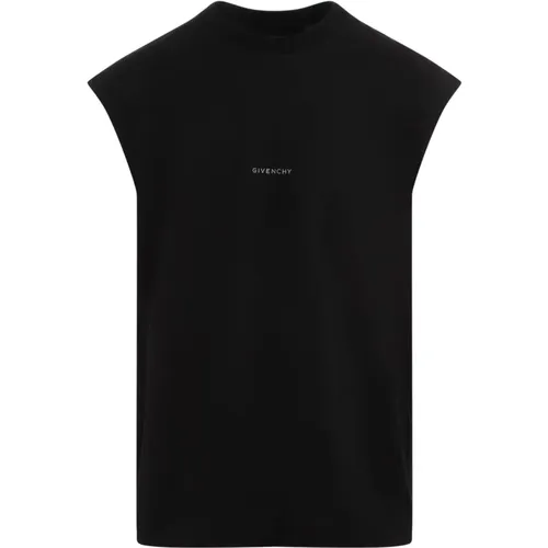 Schwarzes ärmelloses T-Shirt , Herren, Größe: L - Givenchy - Modalova