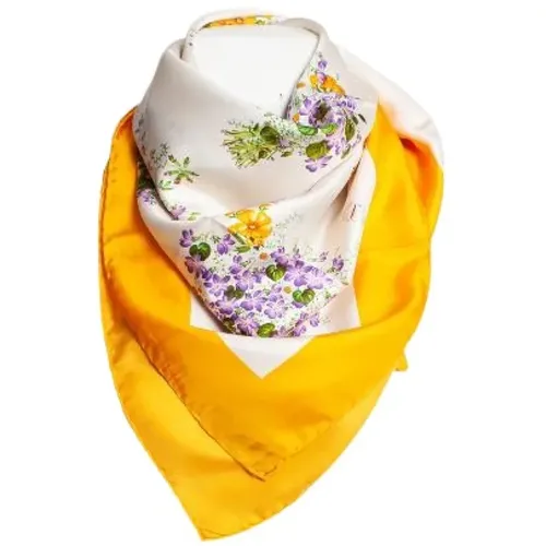 Pre-owned Scarves, female, , Size: ONE SIZE Pre-owned Vintage Silk Scarf - Gucci Vintage - Modalova