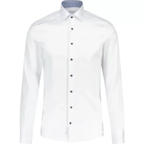 Slim-Fit Double Cotton Shirt , male, Sizes: S - Stenströms - Modalova