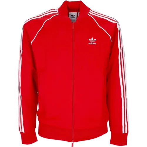 Tracktop Better Track Jacket Scarlet/White , male, Sizes: XL - Adidas - Modalova