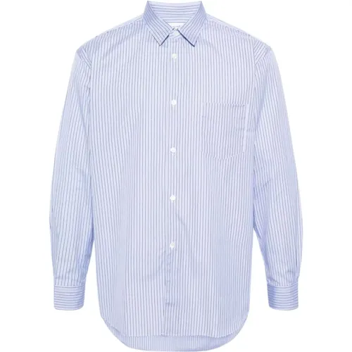 Striped Cotton Shirt with Classic Collar and Button Closure , male, Sizes: M, L, XL - Comme des Garçons - Modalova