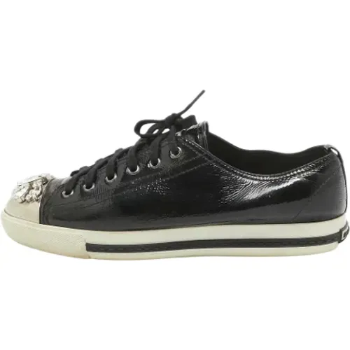 Pre-owned Sneakers, female, , Size: 11 US Pre-owned Leather sneakers - Miu Miu Pre-owned - Modalova