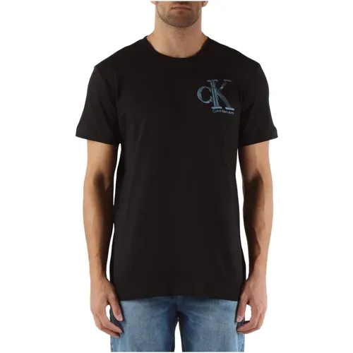 Baumwoll Logo Print T-shirt , Herren, Größe: XL - Calvin Klein Jeans - Modalova
