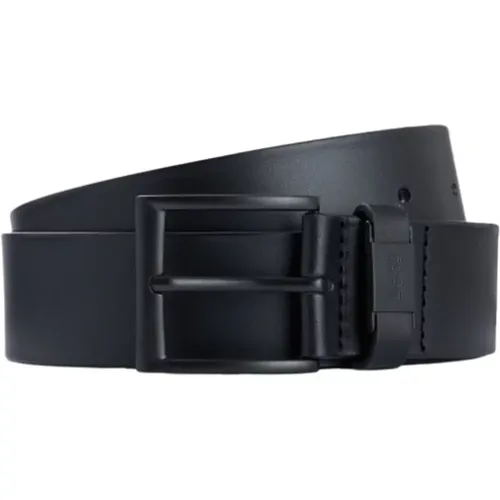 Belts, male, , Size: 100 CM Minimalist Leather Belt with Matte Buckle - Hugo Boss - Modalova