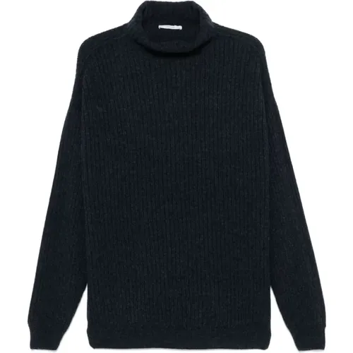 Turtlenecks, male, , Size: S Midnight Ribbed Knit Sweater - Lemaire - Modalova