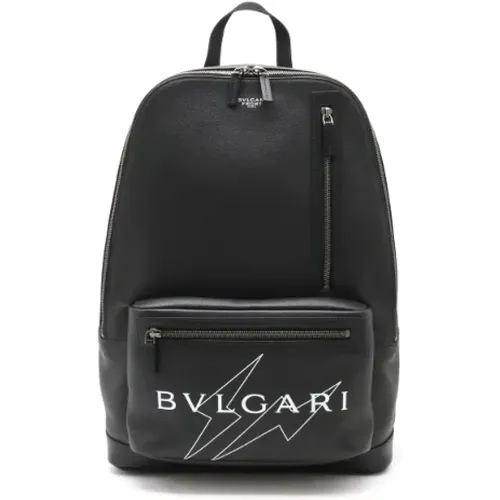 Pre-owned Backpacks, male, , Size: ONE SIZE Pre-owned Leather backpacks - Bvlgari Vintage - Modalova