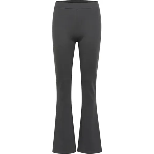 Flared Leggings Hose Schwarz Auster , Damen, Größe: L - Kaffe - Modalova