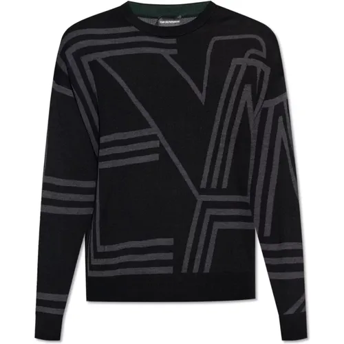 Embroidered sweater , male, Sizes: XL, L - Emporio Armani - Modalova