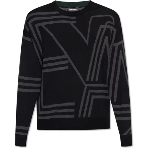 Embroidered sweater , male, Sizes: XL, S, M, L - Emporio Armani - Modalova