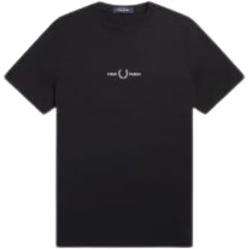 Grafisches Besticktes Baumwoll-T-Shirt , Herren, Größe: M - Fred Perry - Modalova