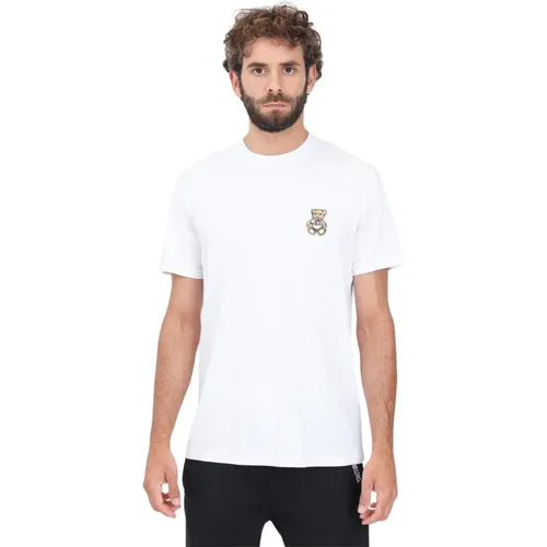 Weiße Teddy Patch T-Shirt , Herren, Größe: S - Moschino - Modalova