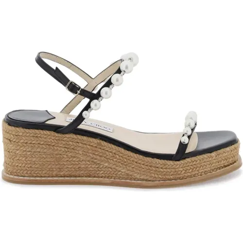 Gewebte Keilsandalen mit Perlen - Jimmy Choo - Modalova