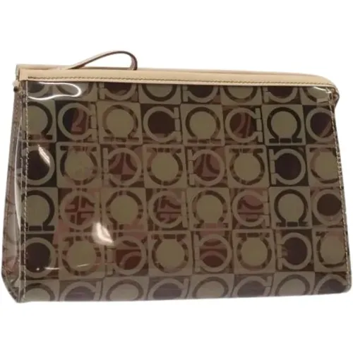 Pre-owned Clutches, female, , Size: ONE SIZE Pre-owned Canvas Pouch - Salvatore Ferragamo Pre-owned - Modalova