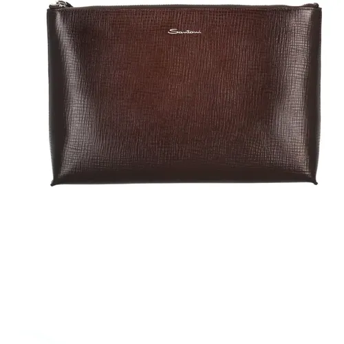 Embossed Rectangular Pouch , male, Sizes: ONE SIZE - Santoni - Modalova