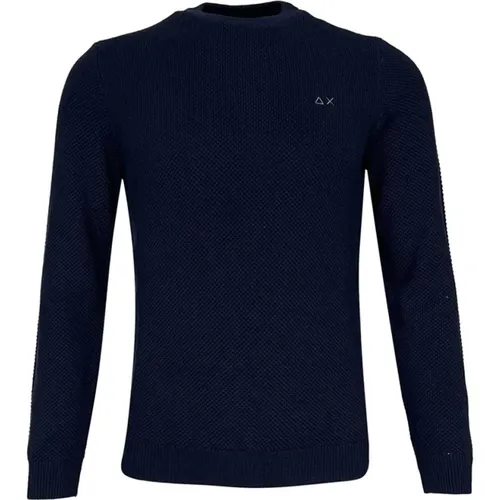 Blaue Pullover für Männer , Herren, Größe: XL - Sun68 - Modalova