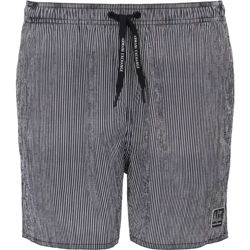 Short Shorts, male, , Size: 2XL Men's Navy Striped Shorts - Armani Exchange - Modalova