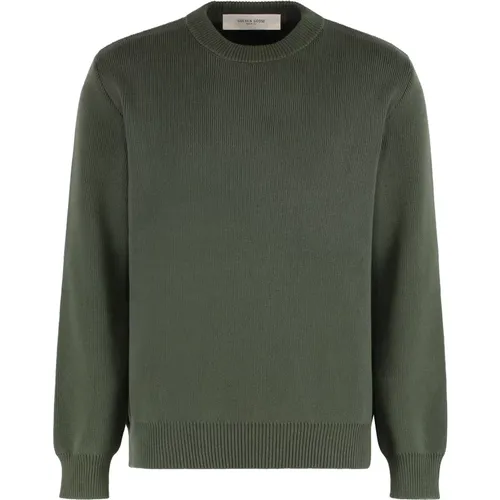 Round-neck Knitwear, male, , Size: M Davis Cotton Sweater - Golden Goose - Modalova