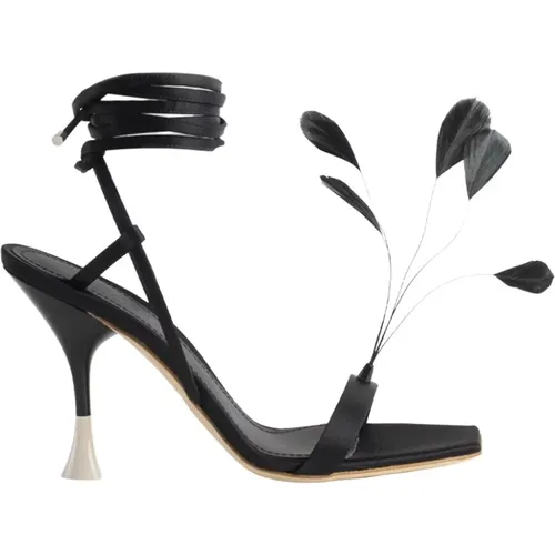Feathered High Heel Sandals , female, Sizes: 5 UK, 3 UK - 3Juin - Modalova