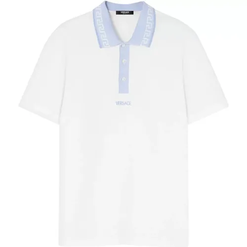 Barocco Print Polo Shirt , male, Sizes: S, L, M, XL - Versace - Modalova