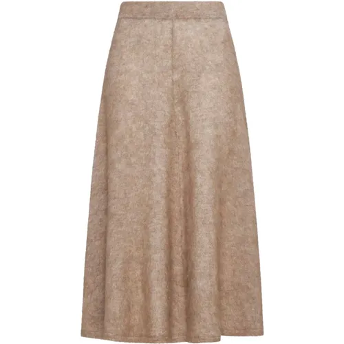Elasticated Waist Midi Skirt , female, Sizes: L, M - BRUNELLO CUCINELLI - Modalova