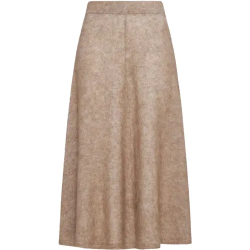 Elasticated Waist Midi Skirt , female, Sizes: L, M, S - BRUNELLO CUCINELLI - Modalova