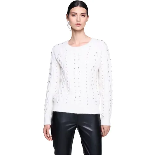 Pullover mit Strass , Damen, Größe: L - Silvian Heach - Modalova