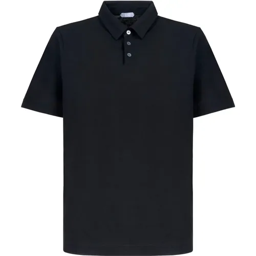 Schwarzes Baumwoll-Polo-Shirt , Herren, Größe: 2XL - Zanone - Modalova