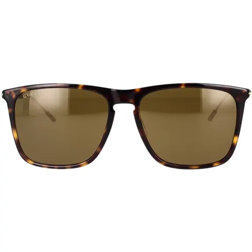 Rechteckige Sonnenbrille mit Metall- und Kunststoffrahmen - Gucci - Modalova