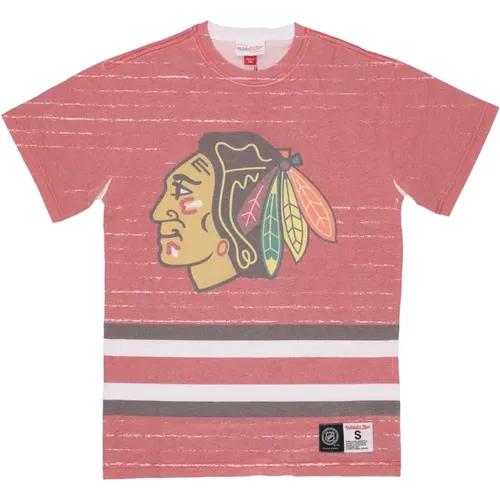 T-Shirts, male, , Size: XL Chicago Blackhawks NHL Tee Shirt - Mitchell & Ness - Modalova