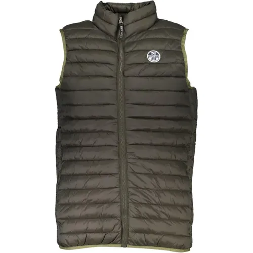 Vests, male, , Size: 2XL Polyamide Sleeveless Jacket with Multiple Pockets and Logo Detail - North Sails - Modalova