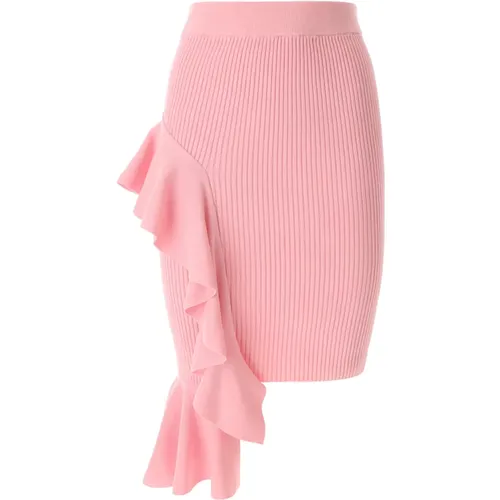 High-Waisted Ruffle Skirt , female, Sizes: L, S, M - Moschino - Modalova