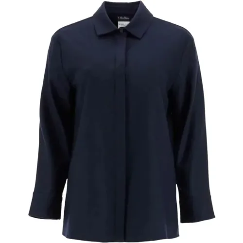 Blaue Cara Hemd aus Wollflanell , Damen, Größe: 3XS - Max Mara - Modalova