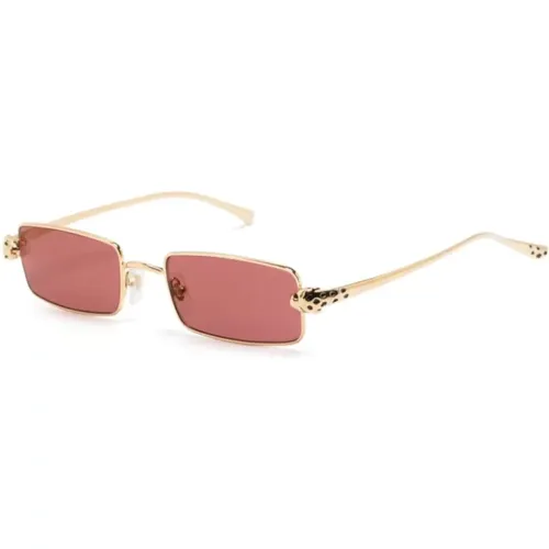 Gold Sunglasses with Original Case , unisex, Sizes: 54 MM - Cartier - Modalova