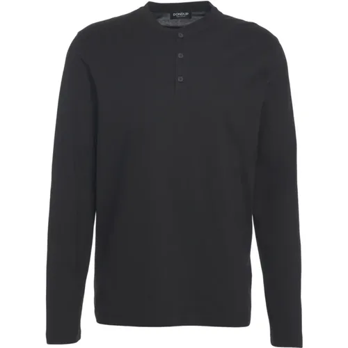 Long Sleeve Tops, male, , Size: L Serafino Henley Top - Dondup - Modalova