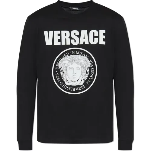 Long Sleeve Tops, male, , Size: M Long-sleeve T-shirt - Versace - Modalova