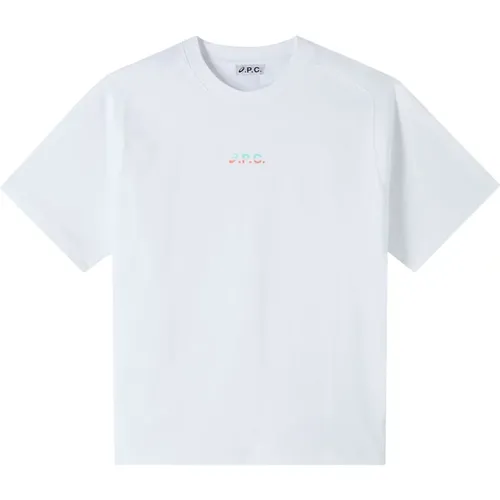 T-Shirts, male, , Size: M Wind T-shirt with Printed Logo - A.p.c. - Modalova