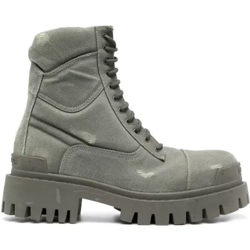 Military-Style Lace-Up Boots , female, Sizes: 6 UK, 5 1/2 UK, 6 1/2 UK - Balenciaga - Modalova