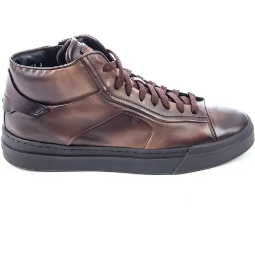 Mid Top Sneakers with Zip Opening , male, Sizes: 7 1/2 UK, 6 1/2 UK, 6 UK - Santoni - Modalova