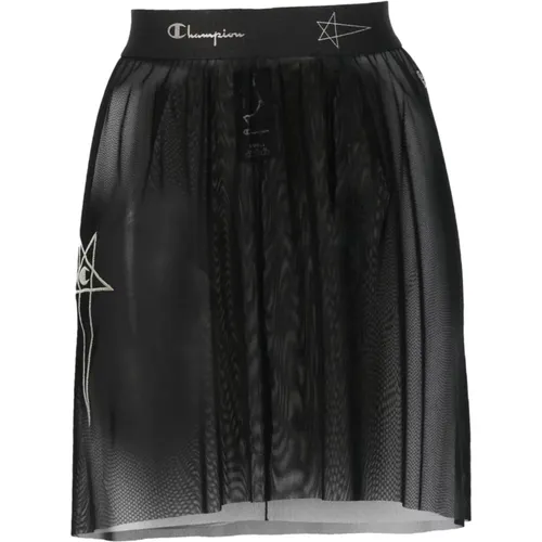 Logo-Waistband Sheer Skirt , female, Sizes: S, M - Rick Owens - Modalova