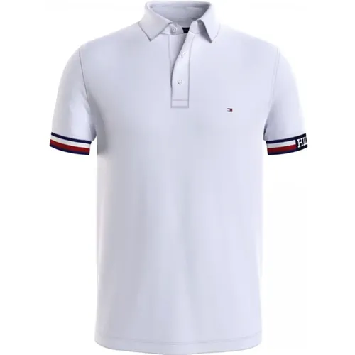 Monotype Flag Cuff Polo Shirt , Herren, Größe: M - Tommy Hilfiger - Modalova
