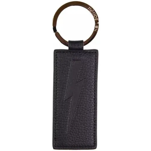 Keyrings, male, , Size: ONE SIZE Leather Keychain Stylish Organization - Neil Barrett - Modalova