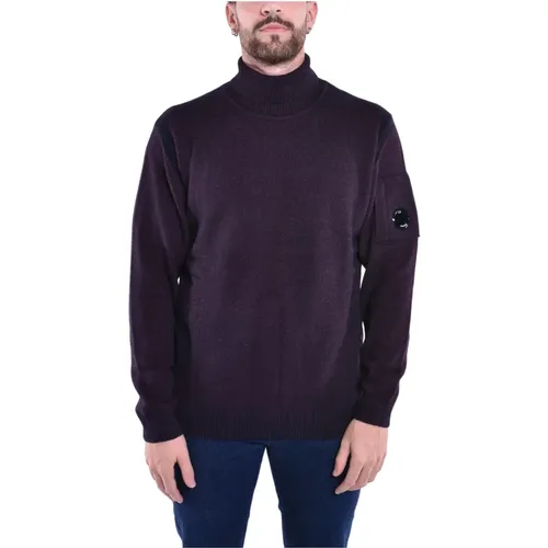 Turtlenecks, male, , Size: S Fleece Knit Turtle Neck Sweater - C.P. Company - Modalova